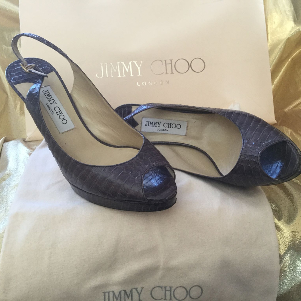 Jimmy Choo Open Toe Stiletto - Dark Mauve - 38.5
